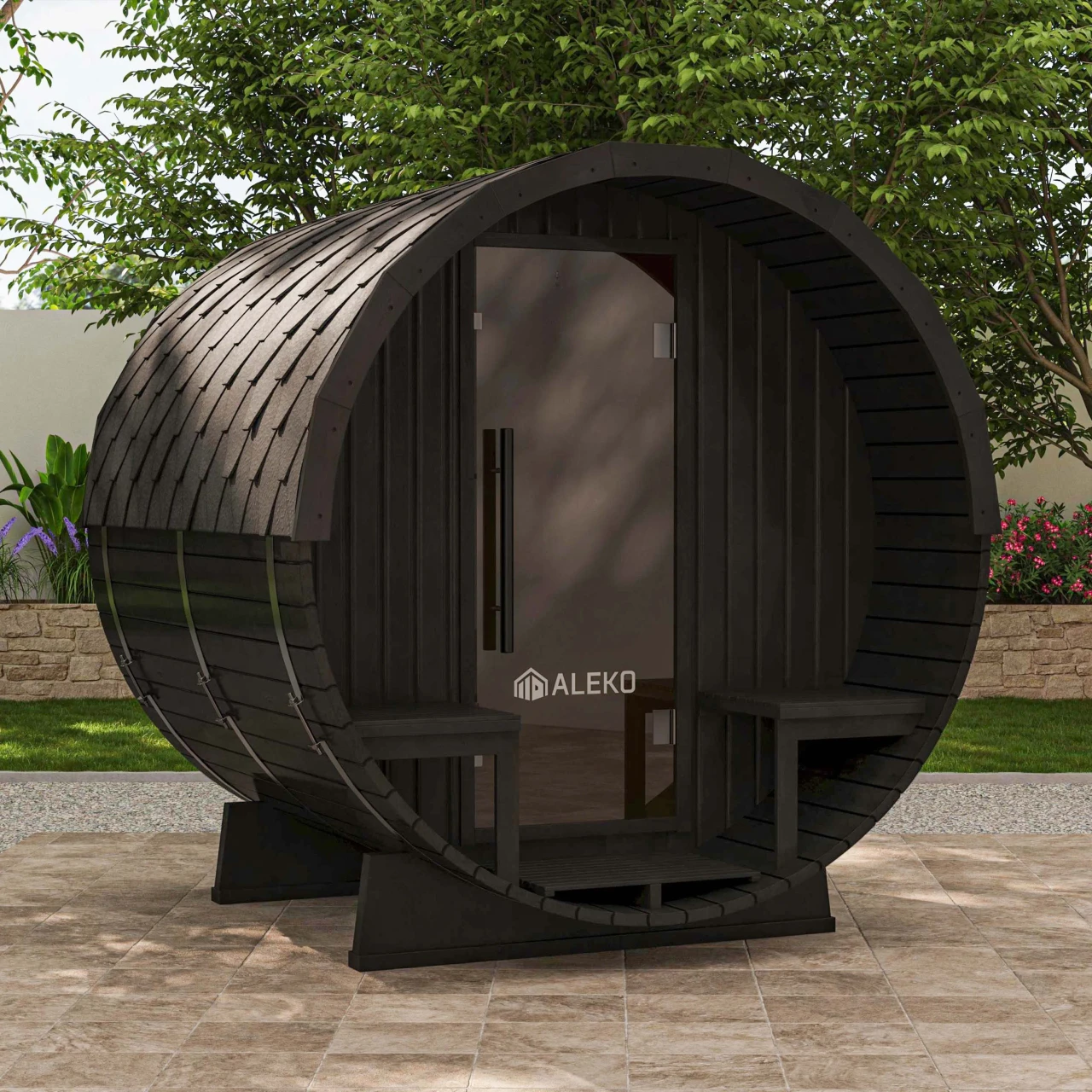 Aster barrel sauna lifestyle