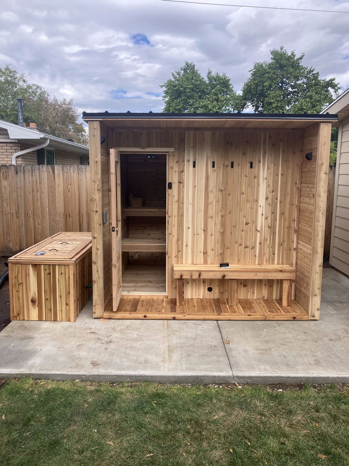 Cedar Built Enclosed Porch Sauna
