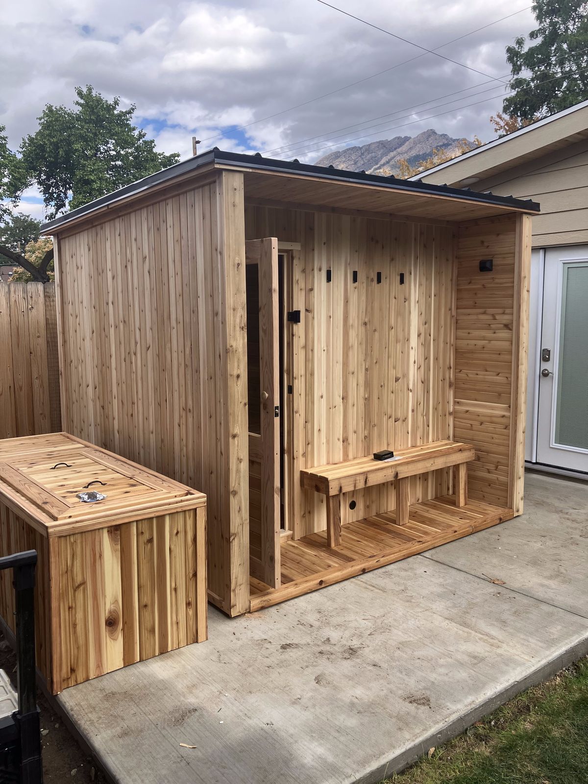 Cedar Built Enclosed Porch Sauna