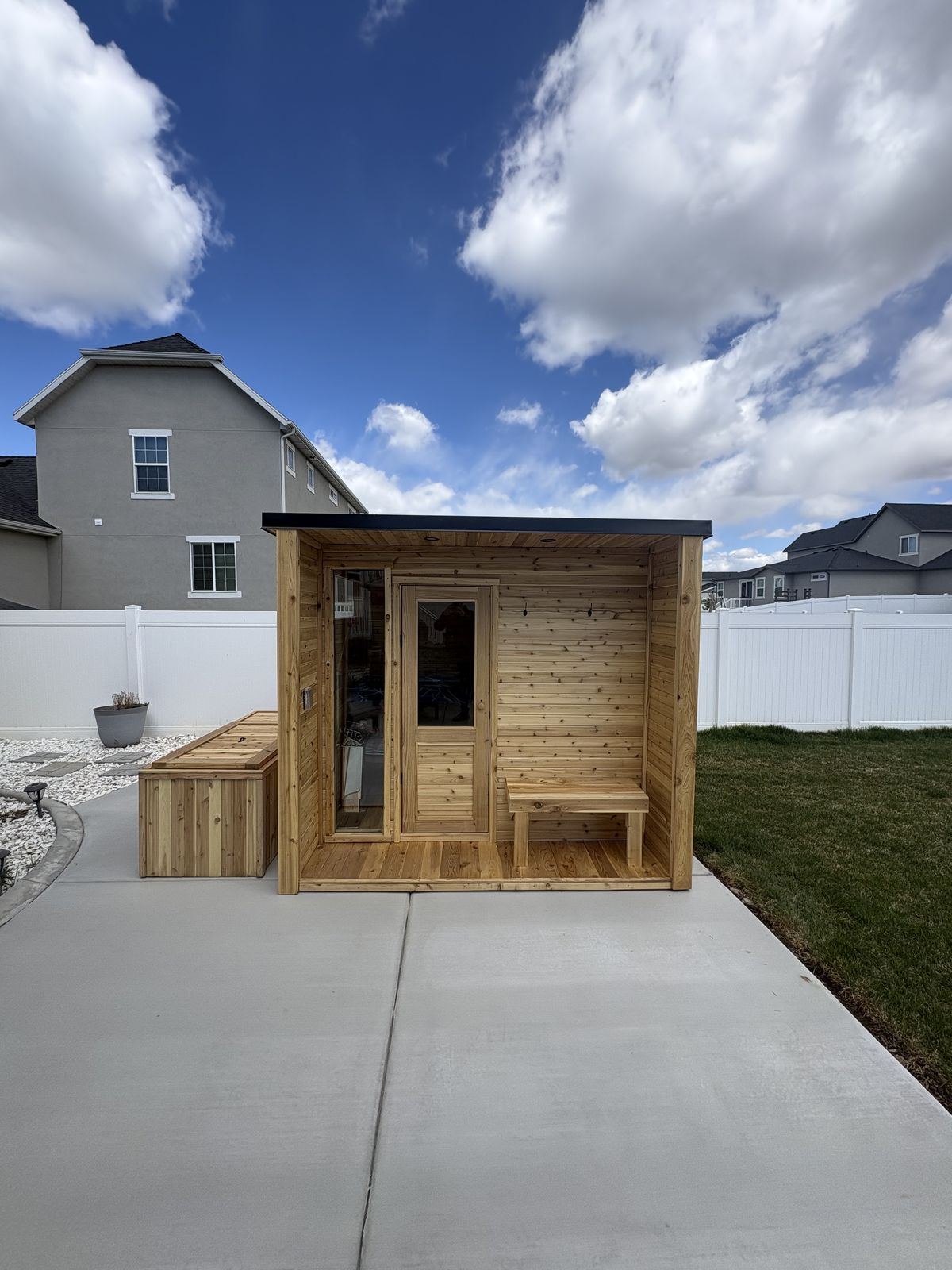 Cedar Built Enclosed Porch Sauna