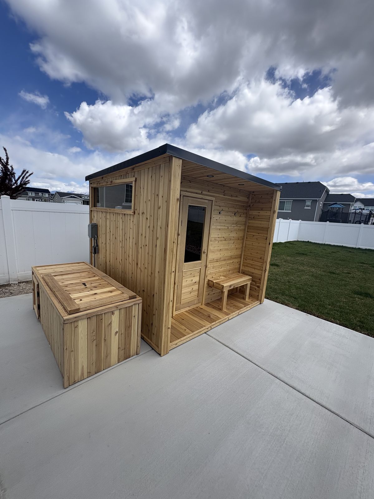 Cedar Built Enclosed Porch Sauna