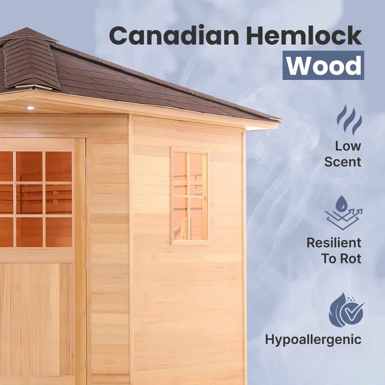 Hemlock Cabin sauna side view