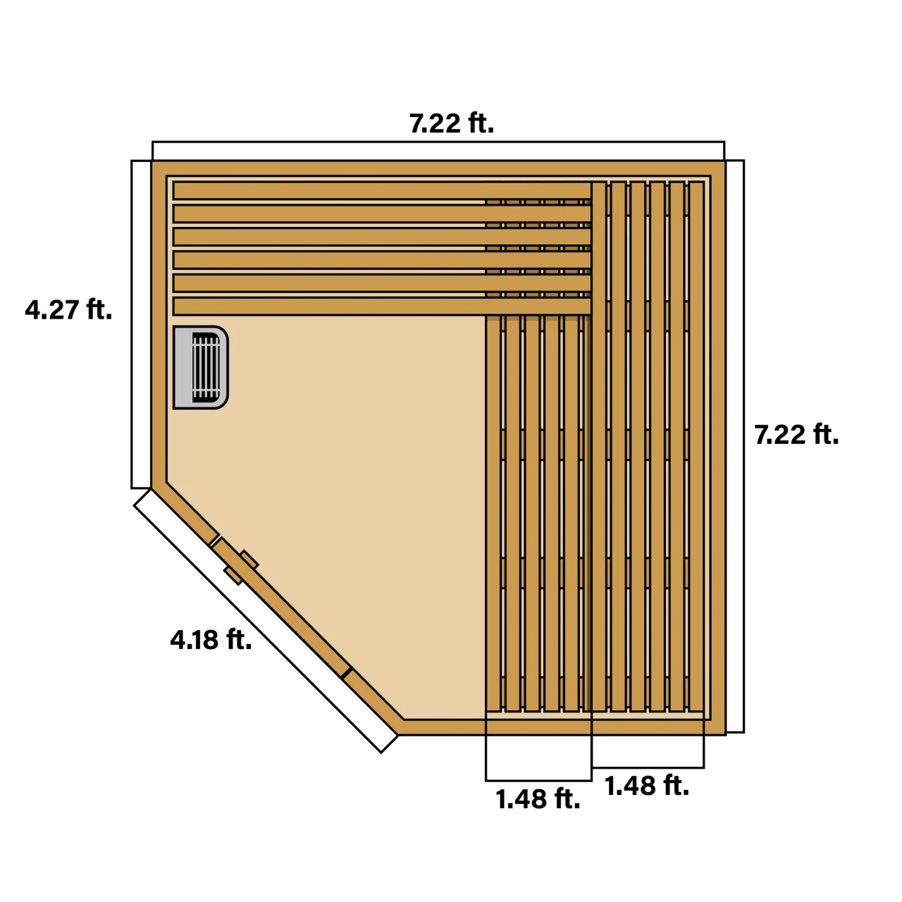 Hemlock Cabin sauna detail