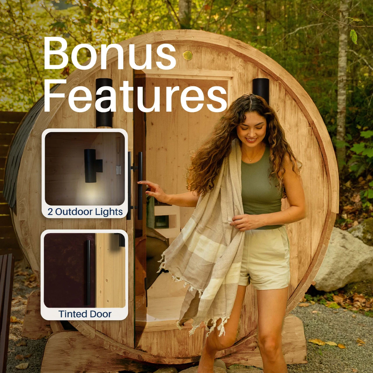 Liatris barrel sauna exterior