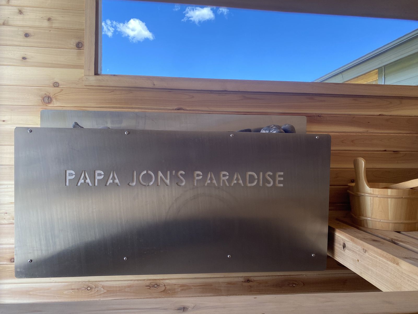 Cedar sauna installation