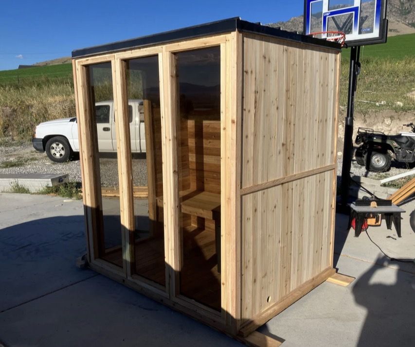 Cedar sauna installation