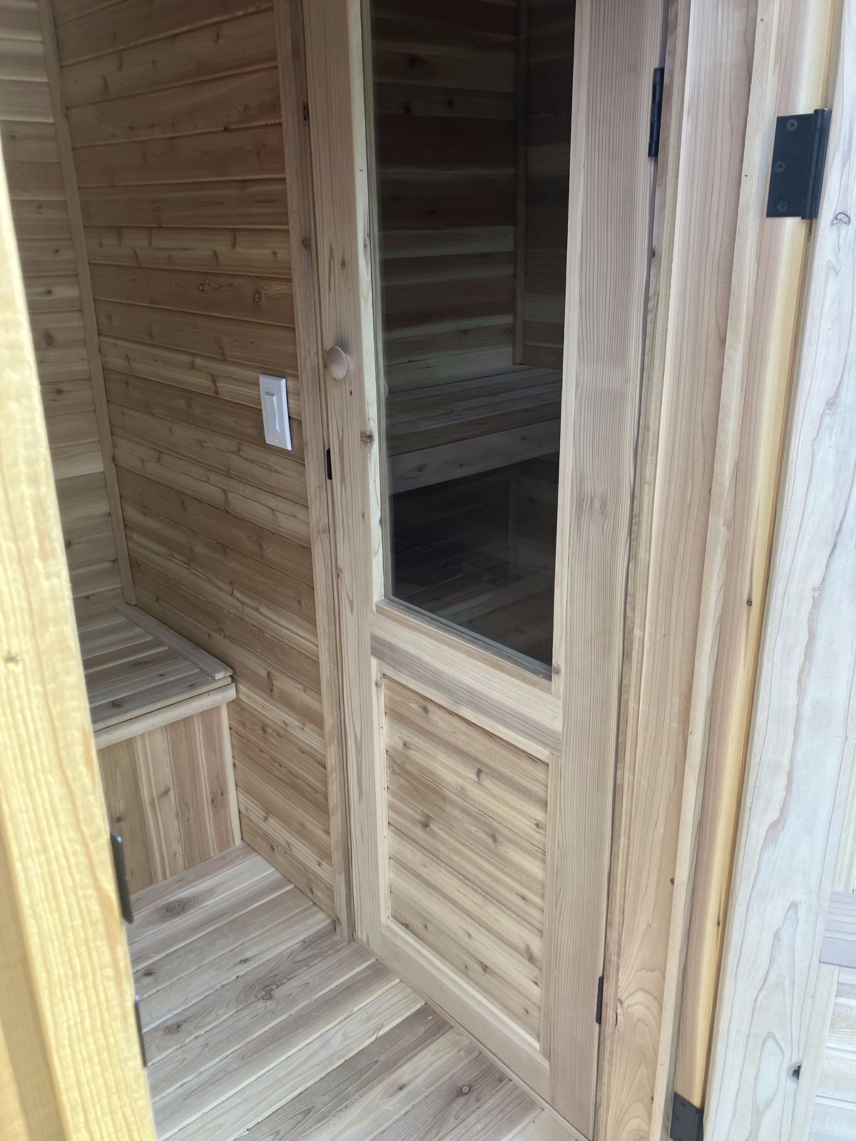 Cedar Built Vineyard Sauna interior