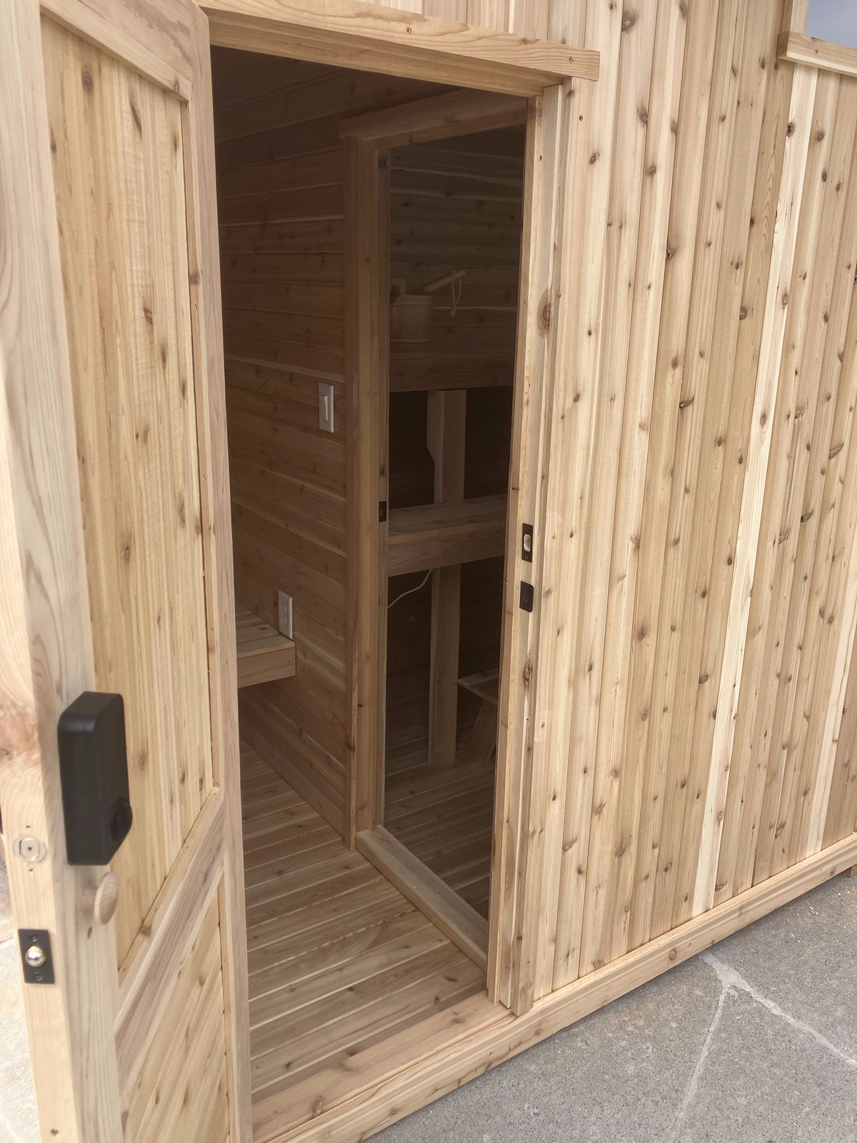 Cedar Built Vineyard Sauna detail