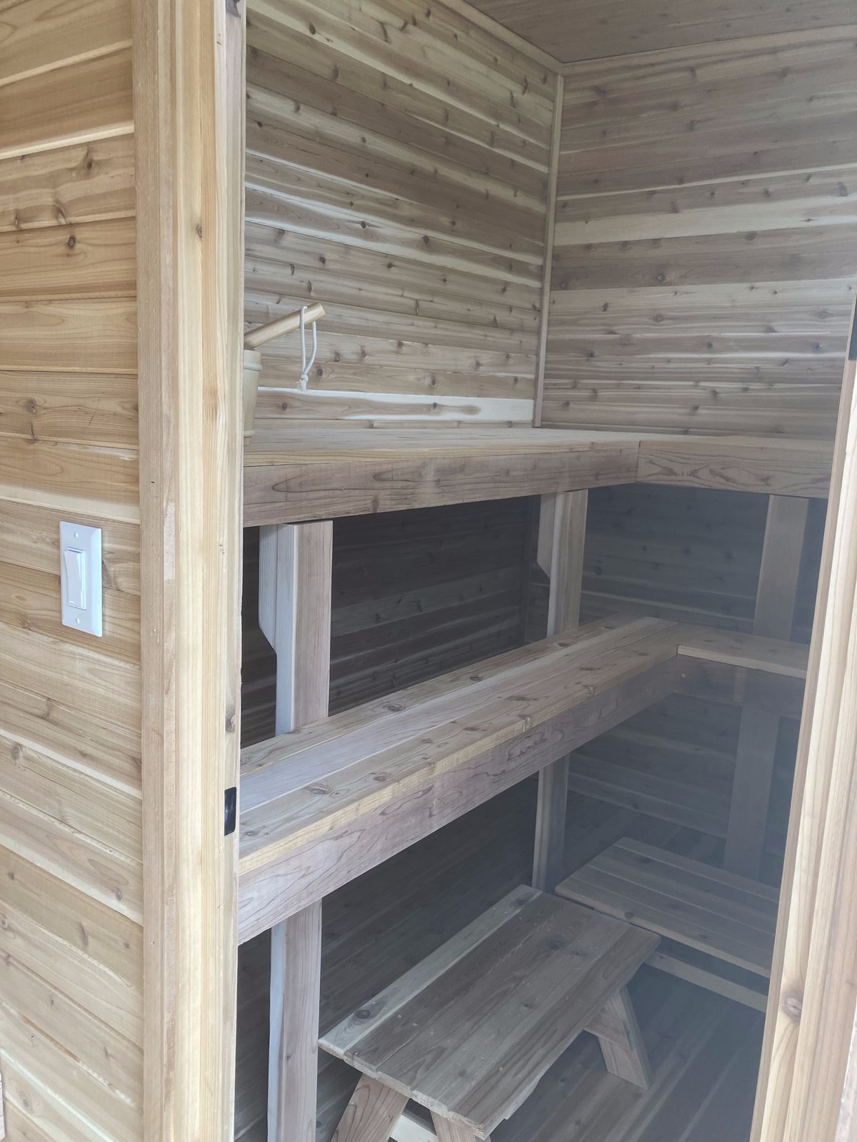 Cedar Built Vineyard Sauna detail